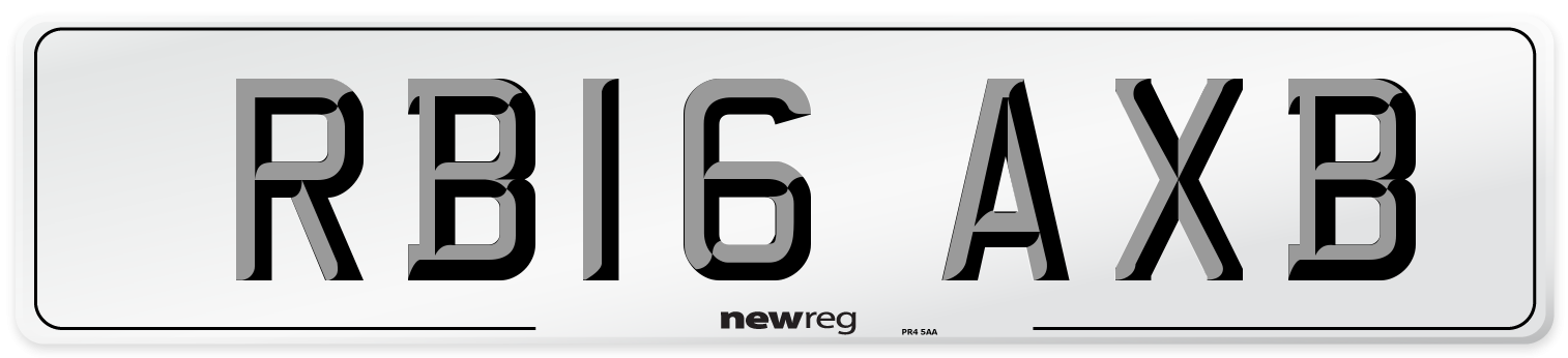 RB16 AXB Number Plate from New Reg